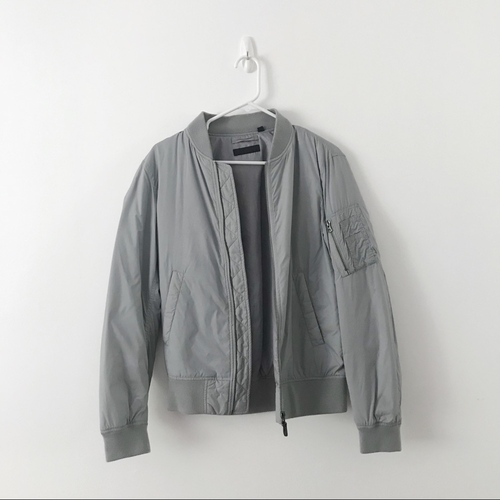 uniqlo mens ma-1 gray bomber